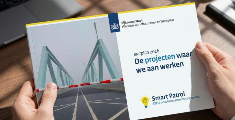 Het Jaarplan van Smart Patrol wordt vastgehouden, met op de achtergrond een bureau zichtbaar.